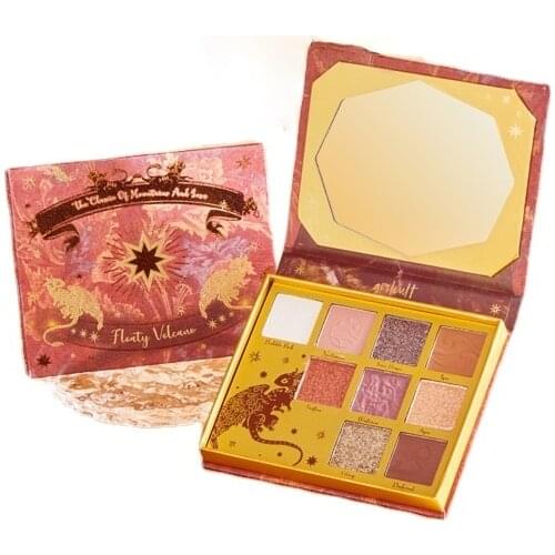 Girlcult Eye Shadow Plate Nine-Color Earth Color Matte Vintage Female Student Shimmering Powder Shimmer Sequins