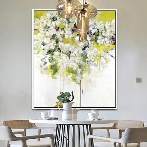 Handmade thick knife abstract high quality oil painting Spring Golden cherry on Canvas Painting Decor Oil Painting artwork