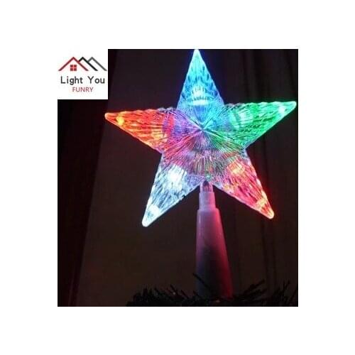 Waterproof Christmas five-pointed star shape tree top light string Christmas tree decoration special style light