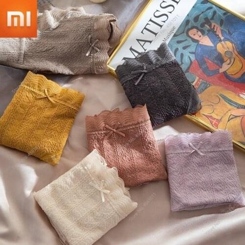 3pcs Xiaomi Women Underwear Female Modal Antibacterial Underpants Breathable Mid-waist Girl Sexy Seamless Briefs Cotton Panty