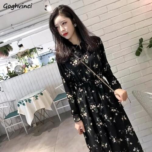 Dress Women Long Sleeve Flare Large Size 3XL Loose Elegant Maxi Dresses Womens Chiffon Retro French Style Stylish Streetwear INS