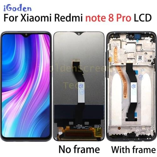 For Xiaomi Redmi note 8 Pro lcd Display Touch Screen Digitizer M1906G7I Assembly Replacement For Redmi note8 pro lcd Sim2 Card
