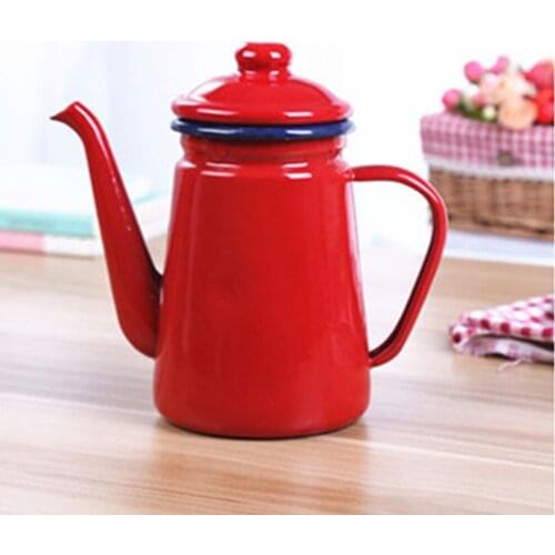 1.1L/1.5L Enamel Coffee Pot Multi-Purpose Japanese Teapot Heatable Kettle Large-Capacity Oil Pot