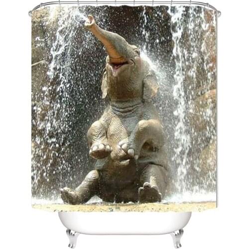 1PC 3D Elephant Water Shower Curtain Bathroom Products Waterproof Mildewproof Shower Curtains Bathroom Curtain Wholesale