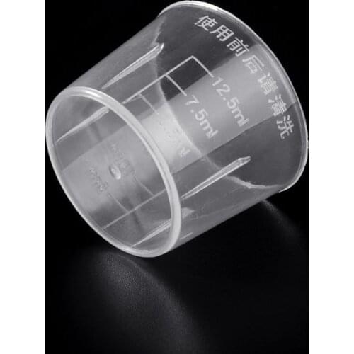 10Pcs 15ml Clear Plastic Measuring Cup Graduated Measure Beaker Measuring Medicine Cups For Lab