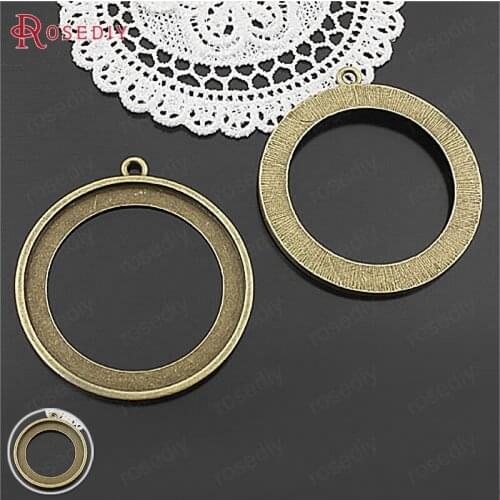 10PCS Inside 40MM 50MM Antique Bronze Zinc Alloy Round Base Trays Bezels Cabochon Beads Cameo Settings Pendants Accessories