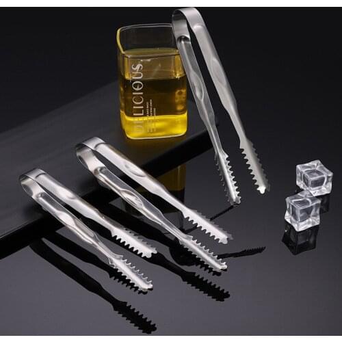 100pcs/lot Stainless Steel Kitchen Tongs BBQ Meat Tongs Mini Barbecue Grill Food Salad Toast Tongs Clamp Ice Tongs Clip