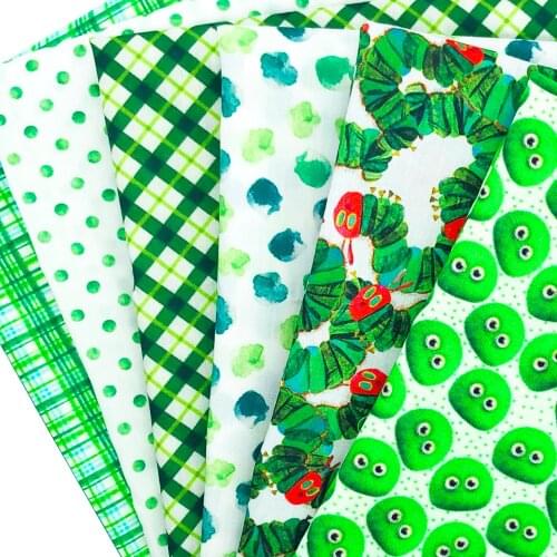 50*145cm Cartoon Green Series 100% Pure Cotton Polyester Cotton Material Patchwork Sewing Fabrics Quilt Needlework DIY Cloth