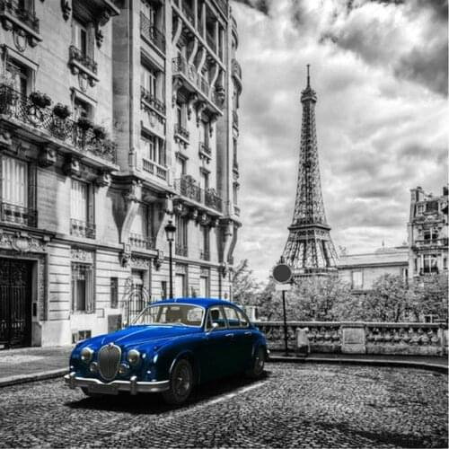 Diamond painting Paris landscape car full square diamond art 5d diy mosaic craft decoration