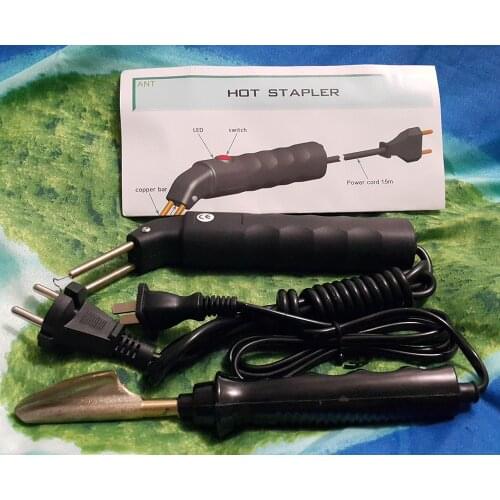 Free shipping Car Bumper Repair Kit Hot Stapler Plastic Repair Plastic Kit Welding Machine+200pcs Stapler+Smoothing Iron