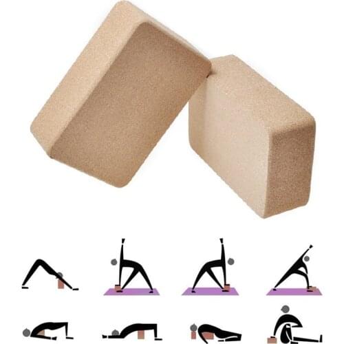 Environmental Protection Cork Yoga Blocks High Density Fitness Block NonSlip Soft Wood Yoga Brick Yoga Accessories Gym Tools 1pc