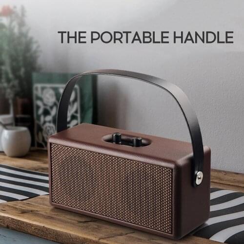 Portable Wooden Bluetooth Speaker Heavy Bass High Power Subwoofer Wireless 3D Stereo Music Audio Support TF/AUX4500 MAh Battery