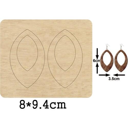Oval Shape Big Hoop Dangle Earrings Cutting Wooden Mold Hollow Out Loop Earring Wood Dies For DIY Leather Cloth Paper Craft 2020