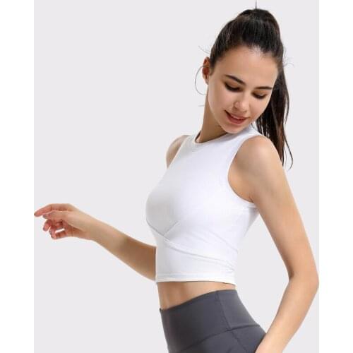 Fitness-Training Nylon Soft Workout Gym Rib Running Women Sports Bra Quick Drying Sleeveless Crop Tops Brassiere Yoga Vest T2