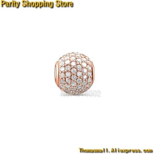 ThomasET1183 Hot Sale Pink Bead Style Beads Good Jewelry 2015 Ts Gift In silver-plated