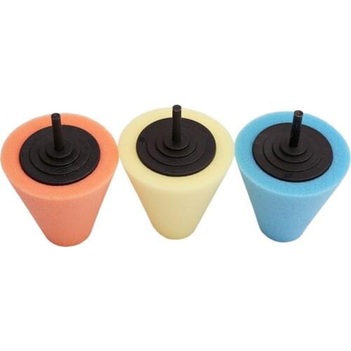 Auto Wheel Polishing Sponge Used for Electric Drill 3inch/ 4inch Burnishing Ball Polishing Cone Car Hub Buffing Sponge