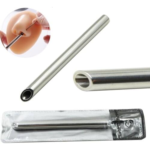 1Pc 2-10mm Stainless Steel Piercing Needle Receiving Tube Body Jewelry Piercer Receiver Holding Tool Body Jewelry