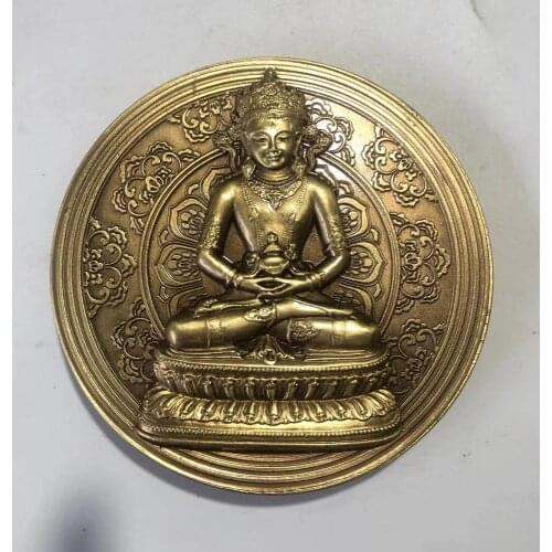 Chinese classical decoration of Manjusri Bodhisattva statue disc, plate,metal decoration