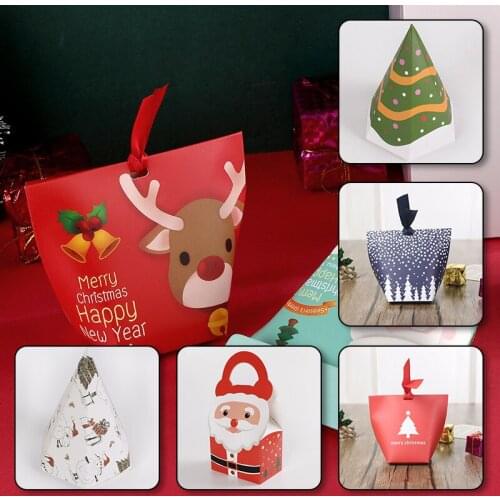 Candy Boxes Christmas Gift Box Wedding Birthday Party Santa Snowman Pattern Paper Box Baby Shower Cute Chocolate Container
