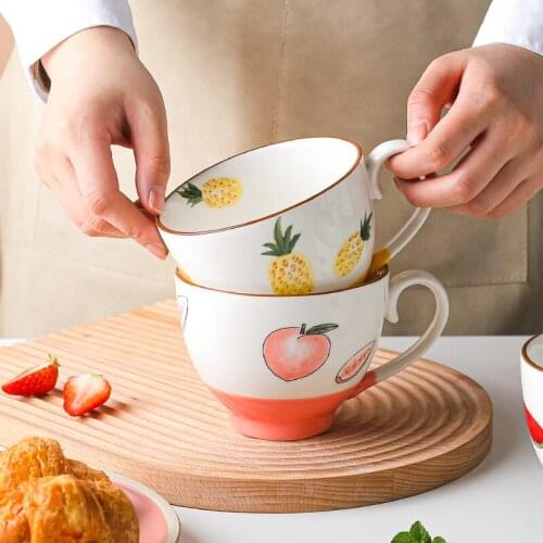 Kawashimaya Mug large capacity breakfast cup oatmeal cup microwave milk cereal cup household ceramic water cup