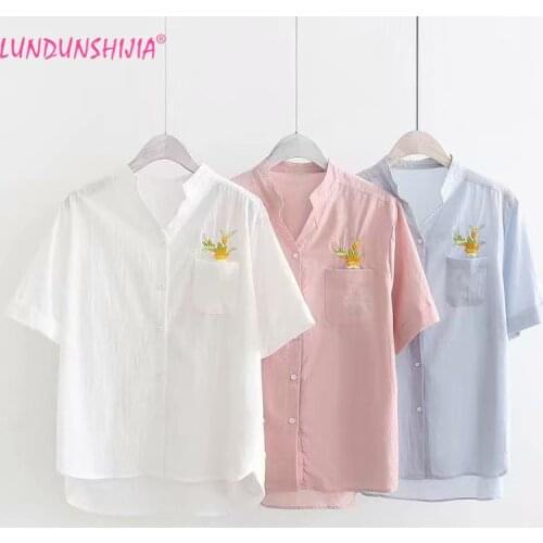 LUNDUNSHIJIA Light Blue Blouses