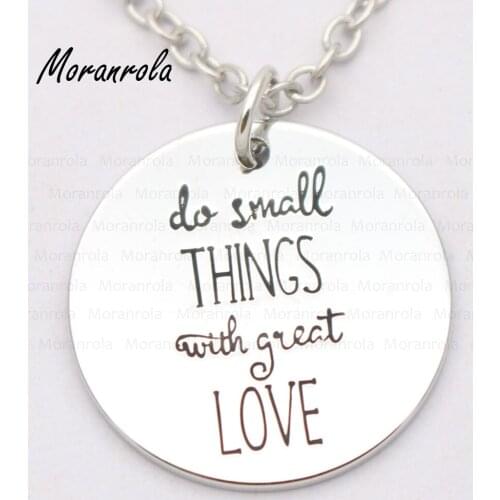 New arried"Do small things with great love "Copper necklace Keychain,charm, Hand stamped Jewelry Inspirational charm