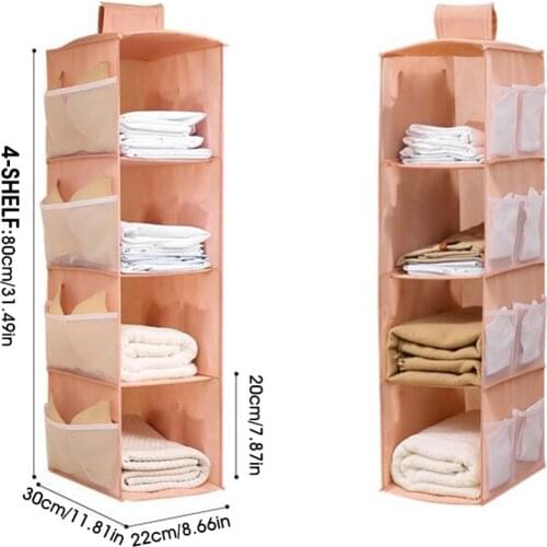 Multi-layer Wardrobe Closet Foldable Storage Bag Rack Hanging Closet Storage Used For Home Organizing Bra Clothes Storage Bag