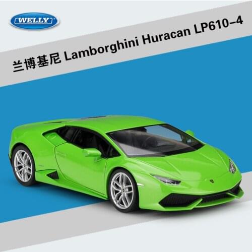 WELLY Diecast 1:24 Simulation Classic Toy Car Model Lamborghin Huracan LP610 Sports Car Metal Alloy Car For Boys Gift Collection