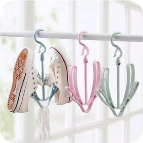 3-color creative double hook shoe rack candy color small clothes rack, multifunctional storage shoe rack hanging rack, firm hook