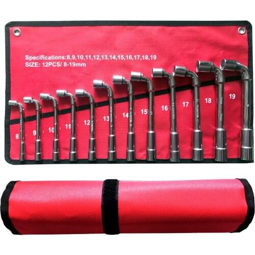 L Type Angled Socket Wrench Set, Spanner With Thru Hole Car Ratchet Wrench,car repair Pipe Socket Key Wrench Tool