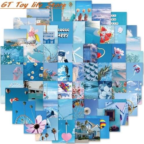 62PCS INS Style Small Fresh Colorful Romantic Graffiti Stickers Aesthetic Laptop Water Bottle Waterproof Sticker Pack Kid Toy