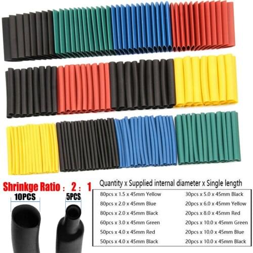 New Type Cable Sleeve Polyolefin Heat Shrink Tube Assorted Insulation Shrinkable Tube Wire Cable Sleeve Kit 530/328/140/127pcs