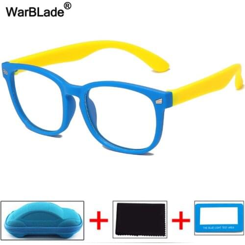 WarBLade Kids Anti blue Light Glasses Flexible Soft Children Optical Frame Eyeware Boys Girls Computer Clear Blocking Eyeglasses