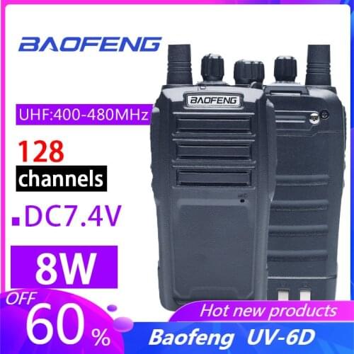 OPPXUN For Baofeng UV-6D Walkie Talkie Long Range Two Way Radio 400 - 480MHz UHF Single Band Handheld Transceiver Interphone