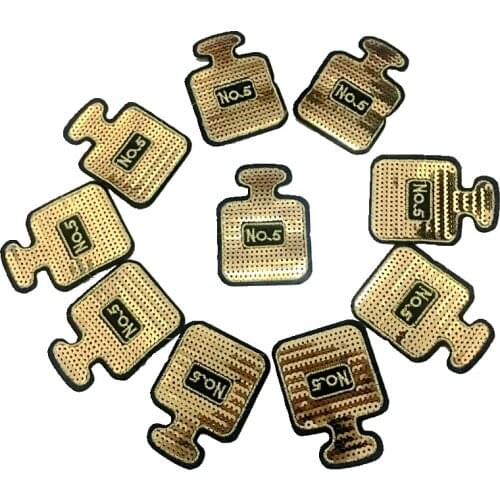 Perfume Bottle Sequins Patches For Clothes Iron On Patch Sticker Clothes 10Pcs/lot DIY Sewing Paste Decoration Appliques