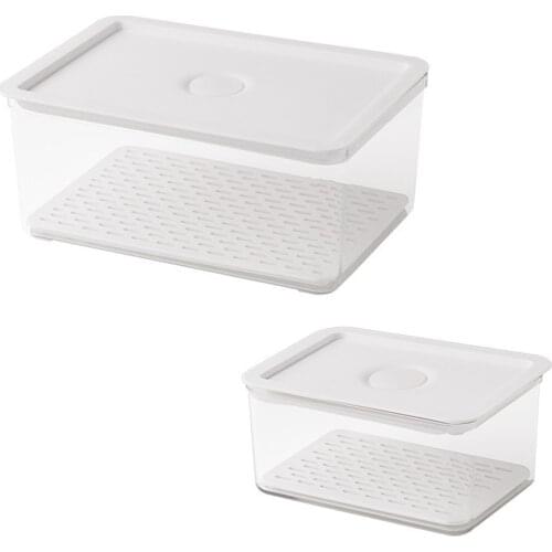 Transparent Refrigerator Organizer Bin Storage Box Compartment Refrigerator Drawer Fridge Storage Bin Pantry Freezer Gently