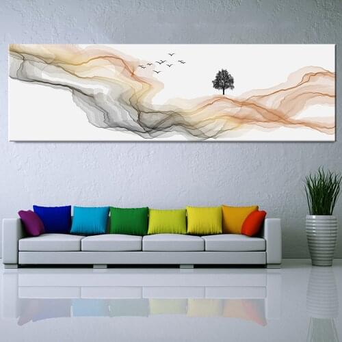 Nordic Morden Abstract Landscape Painting on Canvas Posters and Line Prints Wall Art Pictures for Living Room Decor