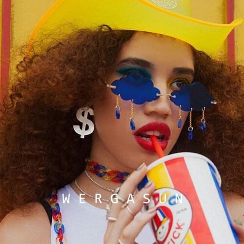 WERGASUN Fashion Rimless Sunglasses Women Vintage Steampunk Sunglasses Men Frameless Punk Glasses Shades UV400 Oculos