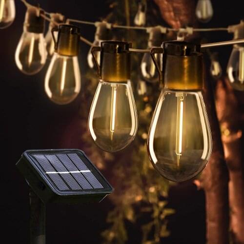 New 10/20 LED vintage bulb 4.5m / 7m solar light power LED fairy lamp sun garland garden Christmas decoration for outdoor