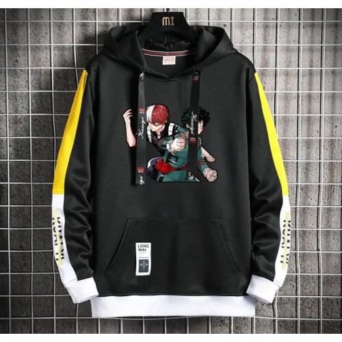 My Hero Academi Anime Hoodie teenagers Popular Harajuku Hoodeds Pullover Streetwear Casual Fake Two-Piece jacket men coat