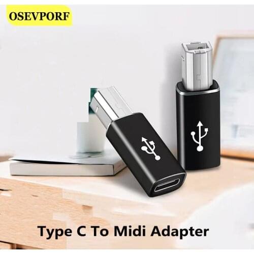 USB 3.1 Type C Female to USB 2.0 B Midi Male Adapter Electronic Instrument Converter USB-C Adapter For Printer Scanner Piano HP