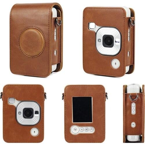 Retro Soft PU Leather Camera Bag Case For Fujifilm Instax Mini Liplay Hybrid Instant Camera Protctive Pocket Case