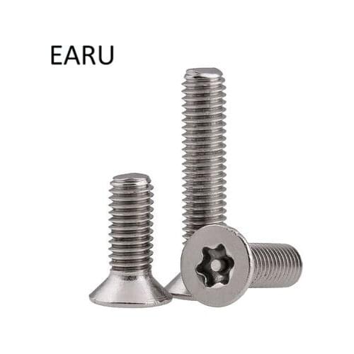 304 Stainless Steel Round Pan Head Plum Six Lobe Socket Screw Bolt Anti-Theft Security for Car License Plate M3*4/5/6/8/10-16mmF