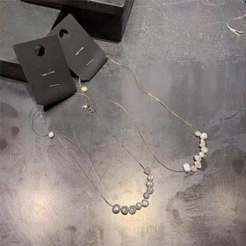 MENGJIQIAO Japan Korean Style Elegant Freshwater Pearl Necklace For Women Ladies Wedding Collares Jewelry Kolye Gifts