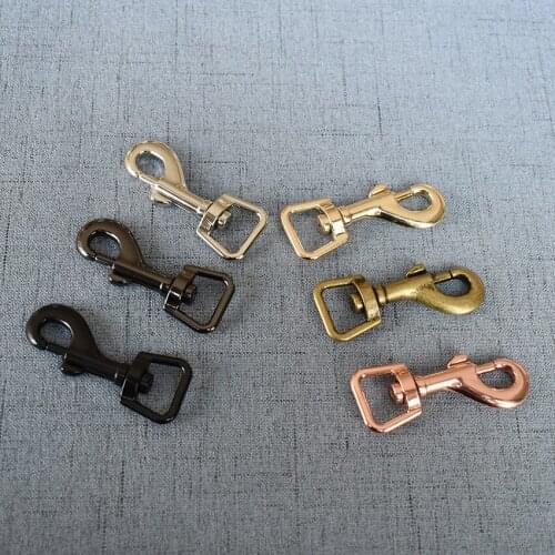 10 Pcs/Lot 15mm Metal Oval Zinc Alloy Spring Collar Carabiner Snap Hook DIY Dog Collar Dog Leash Key Chain Bag Part Accessories