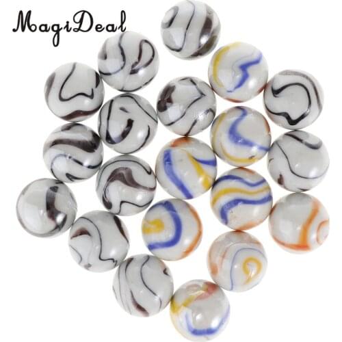 20Pcs 25mm Milky White Glass Marbles, Kids Marble Run Game Accessory, Vase Filler, Home Decor