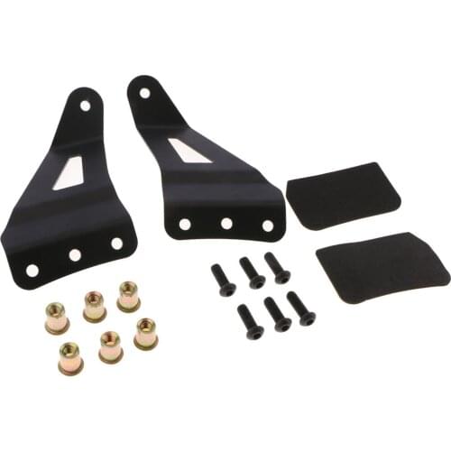 50'' Curved Light Bar Brackets Upper Windshield Mount Kit for 2007-2013 Chevrolet Silverado/GMC Sierra (Pair, Black)