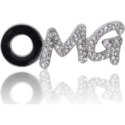 2021 New Crystal Rhinestone Letter Brooch Pins"OMG!" Fashion Enamel Brooches for Women and Men Luxulry Jewelry Gifts