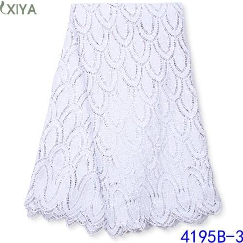 Pure White Milk Silk Lace African Guipure Cord Lace Fabric with Sequins Nigerian Water Soluble Lace for Wedding APW4195B
