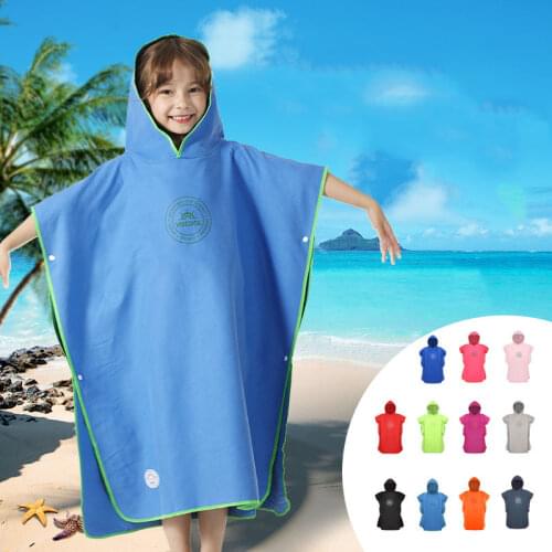 Children Swimming Towels Bathrobe Cloak Hooded Boy Girl Kids Surf Pool Robe Quick Dry Beach Travel Portable Bath Towel Bathrobe